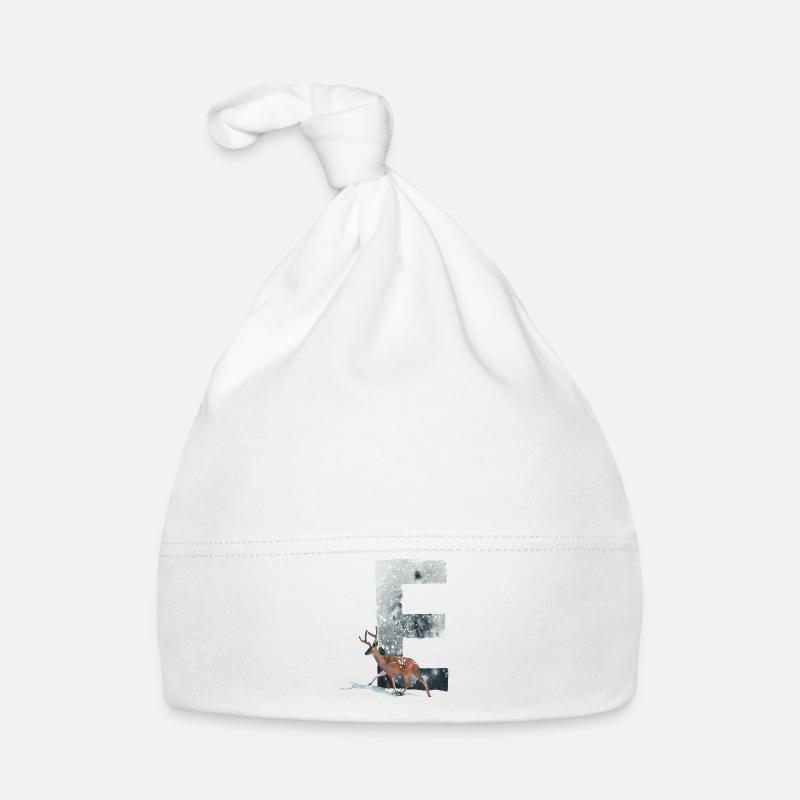 E – dekoratives Schriftzeichen – Winter Baby Bio-Mütze