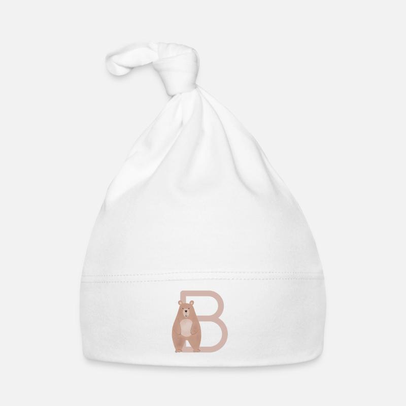 B - BÄR - ABC, Alphabet, Buchstabe, Tier, Name Baby Bio-Mütze