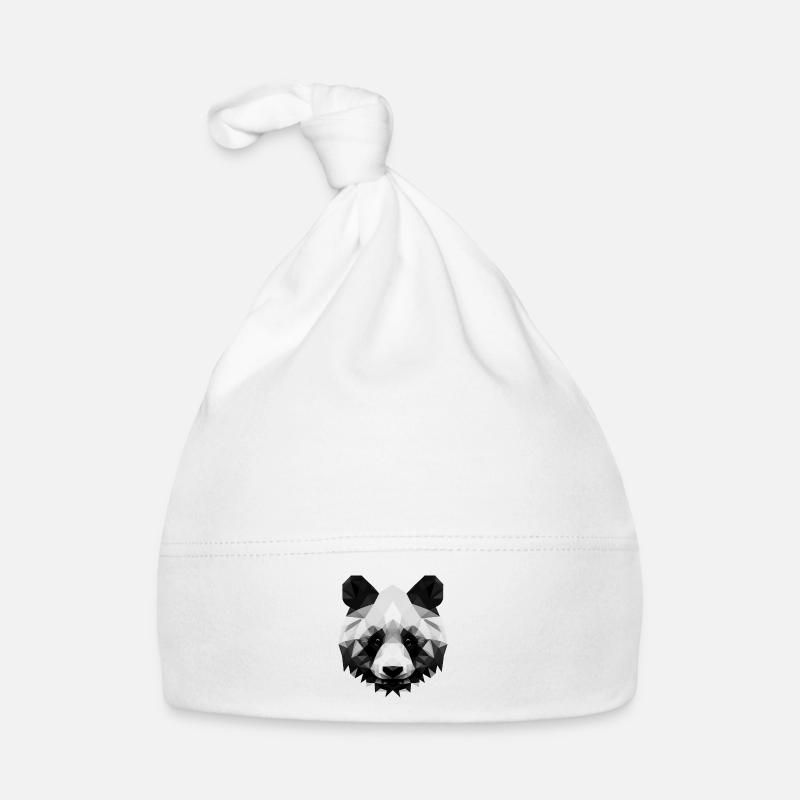 Minimalist Polygon Panda Organic Baby Cap