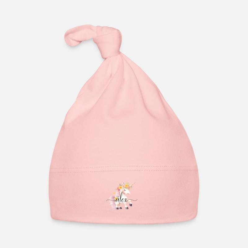 Alex! Unicorn flower design, customizable Organic Baby Cap