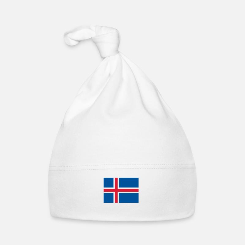 Drapeau de l'Islande Bonnet bio Bébé