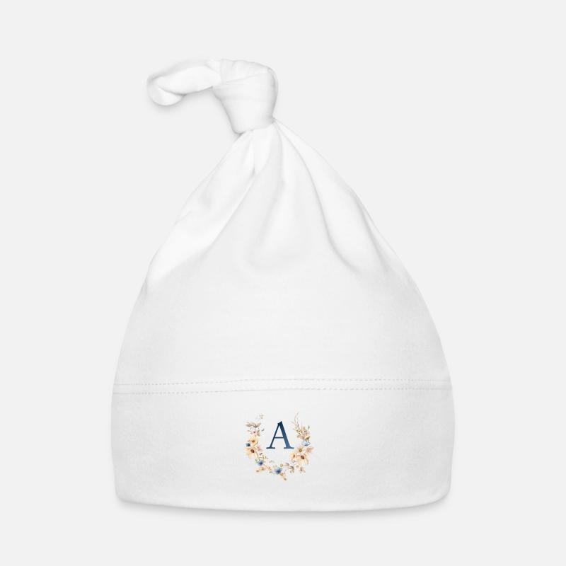 Un monogramme, Floral, Boho Bonnet bio Bébé