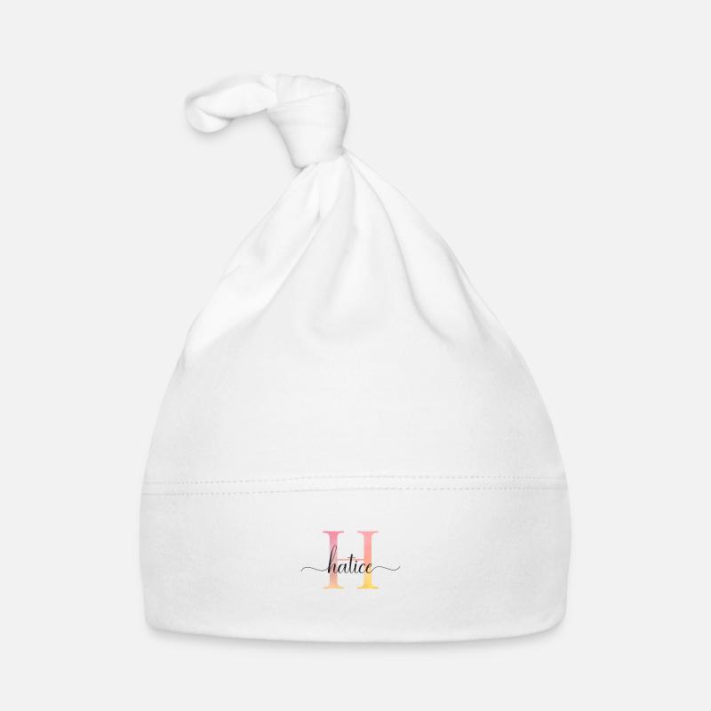 H | Monogram | Name | HaticeWatercolor Organic Baby Cap