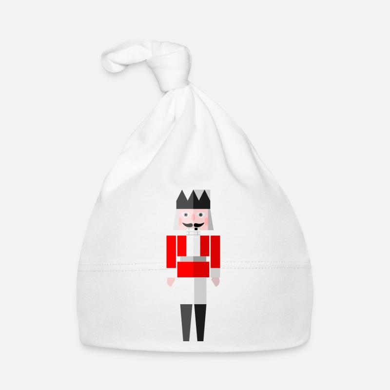 Christmas Graphic Nutcracker Red by Cultform - Organic Baby Cap - white