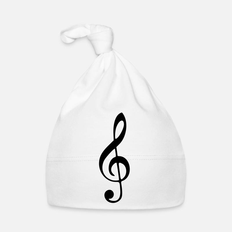 Clé de sol - Bonnet bio Bébé - blanc