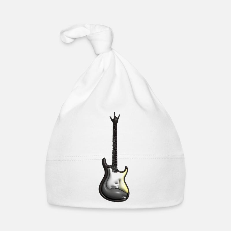 Guitare Rock - Bonnet bio Bébé - blanc