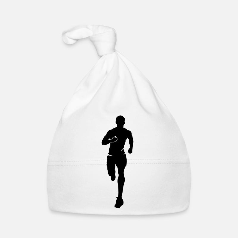 Marathonläufer Silhouette Marathon Baby Bio-Mütze