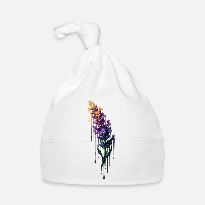 Lavendel mit tropfender Farbe Baby Bio-Mütze