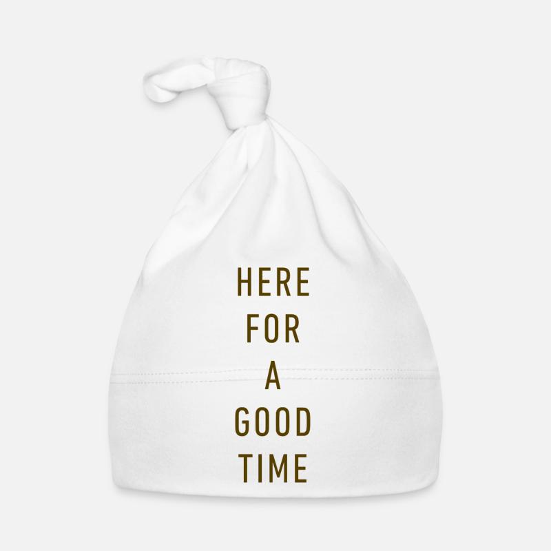 Here For A Good Time - Minimalist Retro Typography Organic Baby Cap