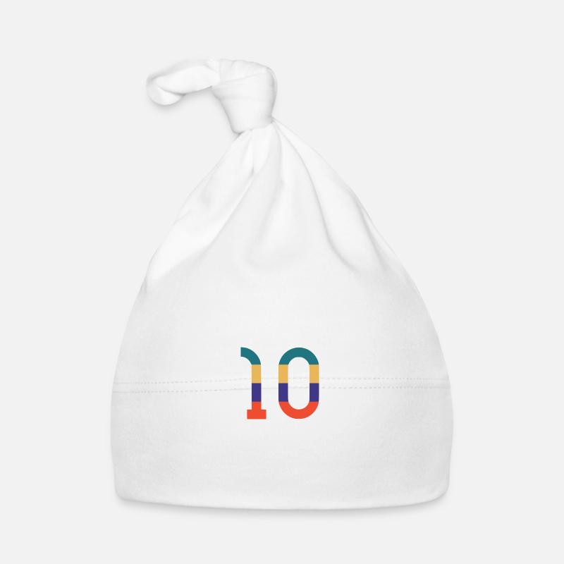 Le nombre 10 - Bonnet bio Bébé - blanc