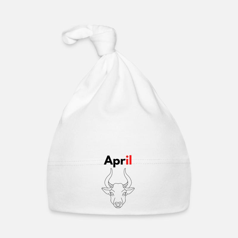 Mois avec son signe Astrologique Taureau/Avril - Bonnet bio Bébé - blanc