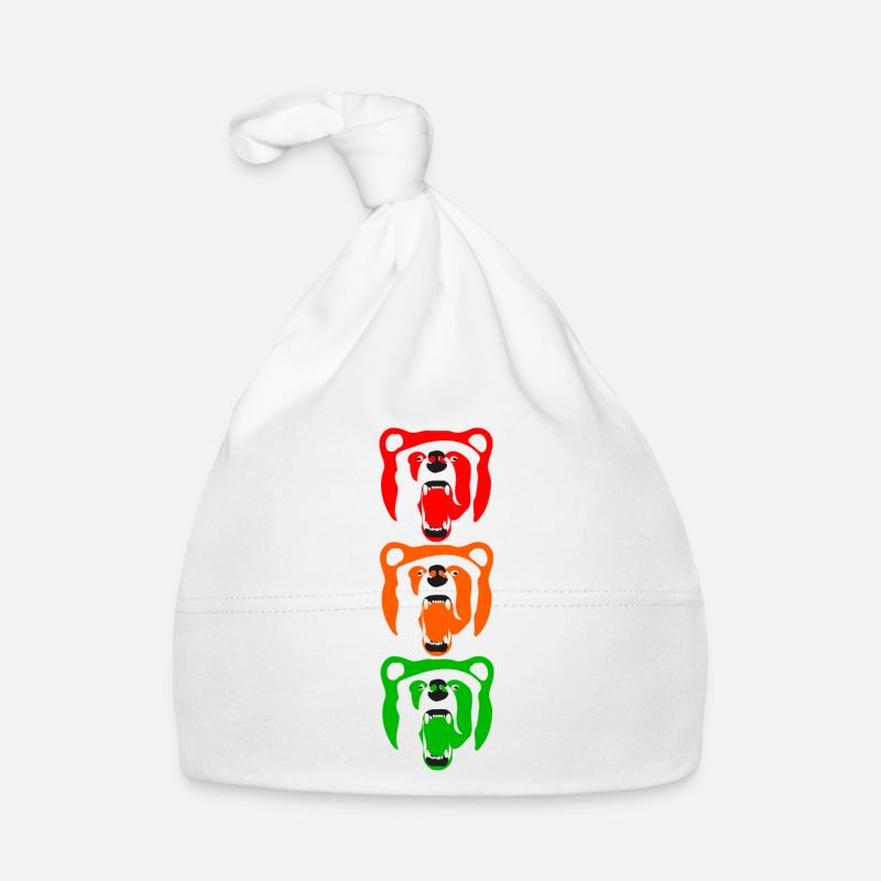 Berlin Bär Design Kunst Geschenk Farbenfroh Ampel Baby Bio-Mütze