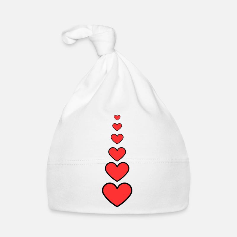 Red Hearts Organic Baby Cap