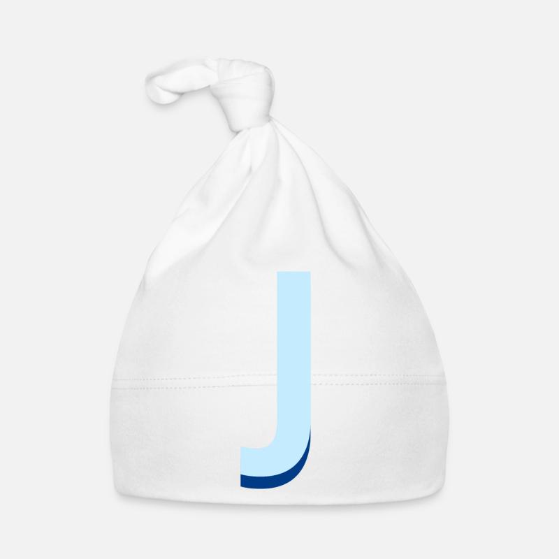 Lettre j bleu pop et moderne Bonnet bio Bébé