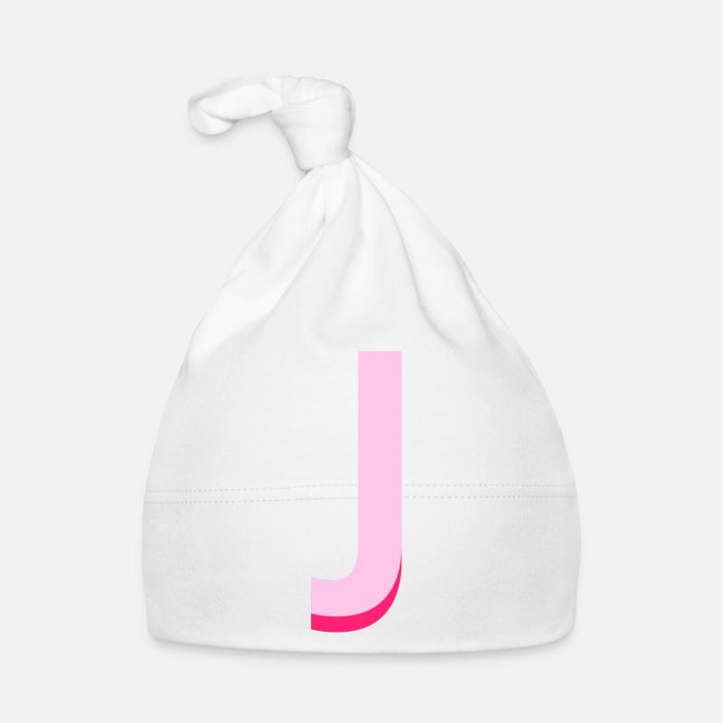 Lettre j rose pop et moderne Bonnet bio Bébé