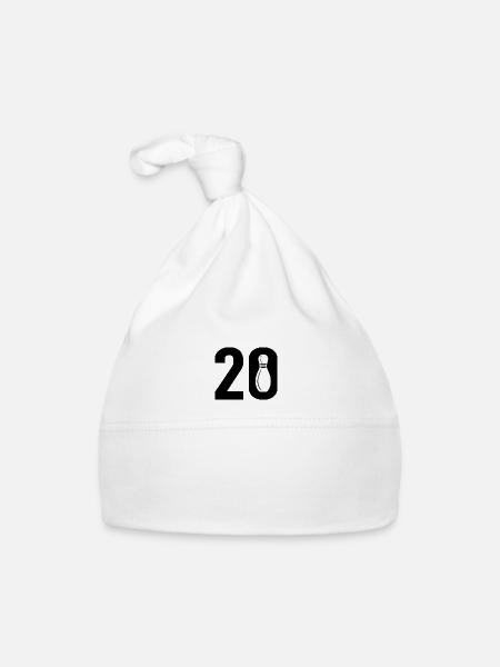 20 Bowling Bowler 20 - Baby Bio-Mütze - Weiß - Vorne