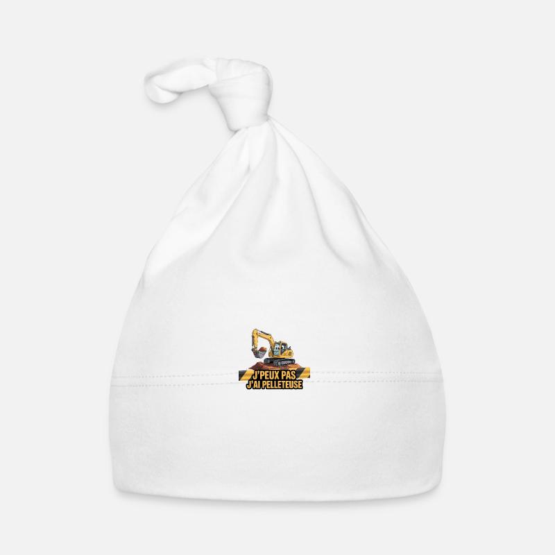 j'peux pas j'ai pelleteuse - Bonnet bio Bébé - blanc