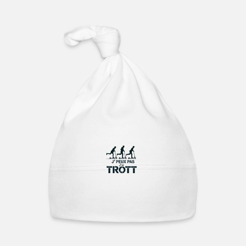 je peux pas j ai trottinette - Bonnet bio Bébé - blanc