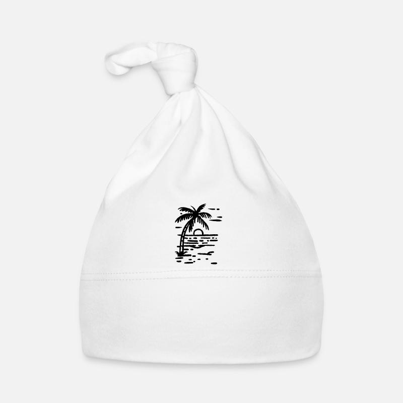 Palm Tree Beach Sunset Organic Baby Cap