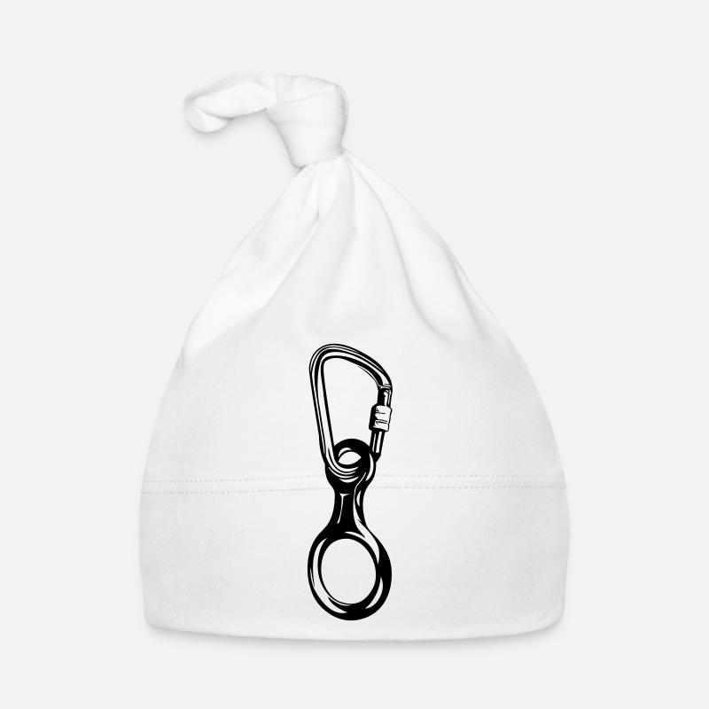 Descente en rappel en huit avec mousqueton HMS - Bonnet bio Bébé - blanc