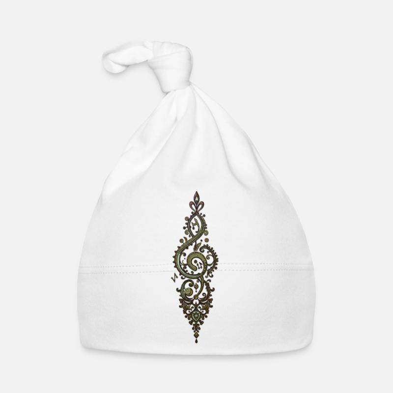 Ornate treble clef Organic Baby Cap