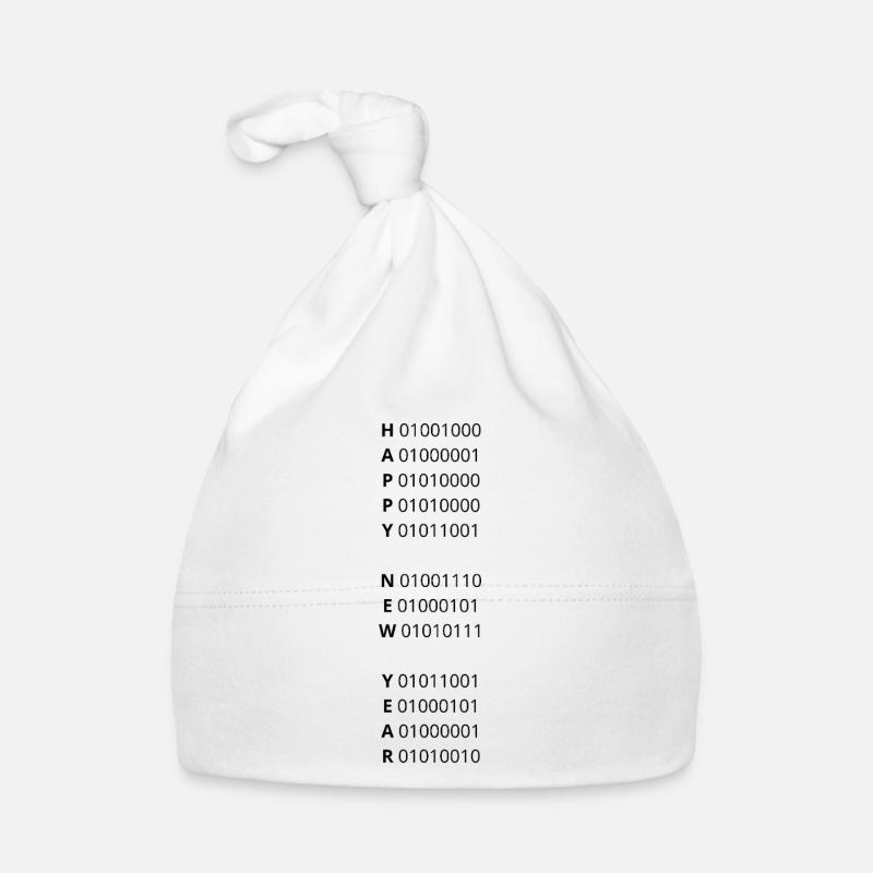 HAPPY NEW YEAR – binary code Organic Baby Cap