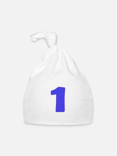 1. 1 YEAR. 1st ANNIVERSARY. 1 YEAR BIRTHDAY - Organic Baby Cap - white - Front