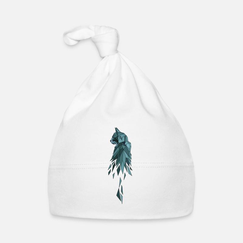Cat polygon blue Organic Baby Cap