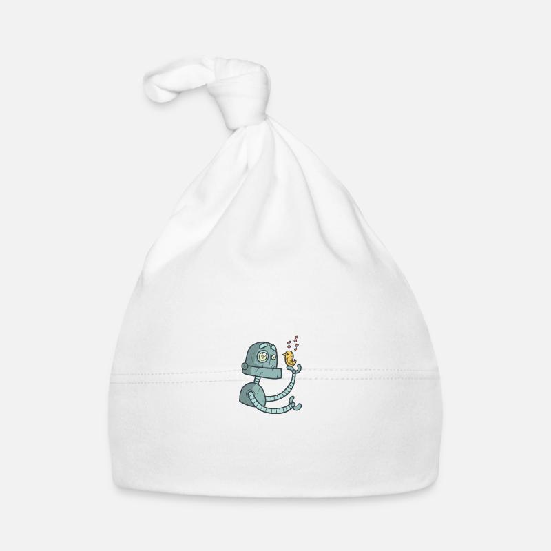 Roboter mit Vogel Baby Bio-Mütze