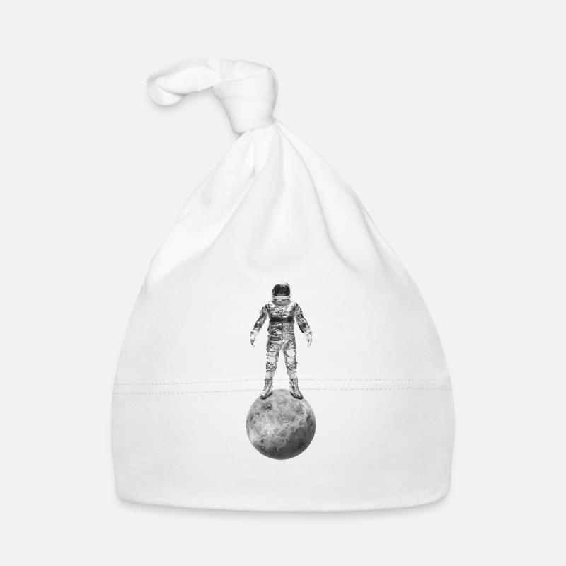 Astronaut stands on the moon Organic Baby Cap