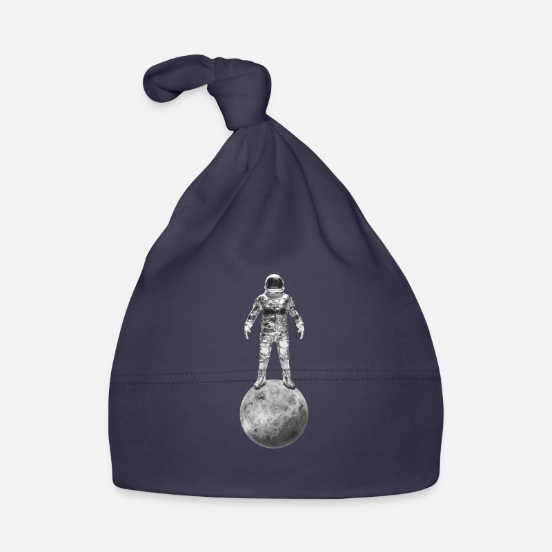 Astronaut stands on the moon Organic Baby Cap