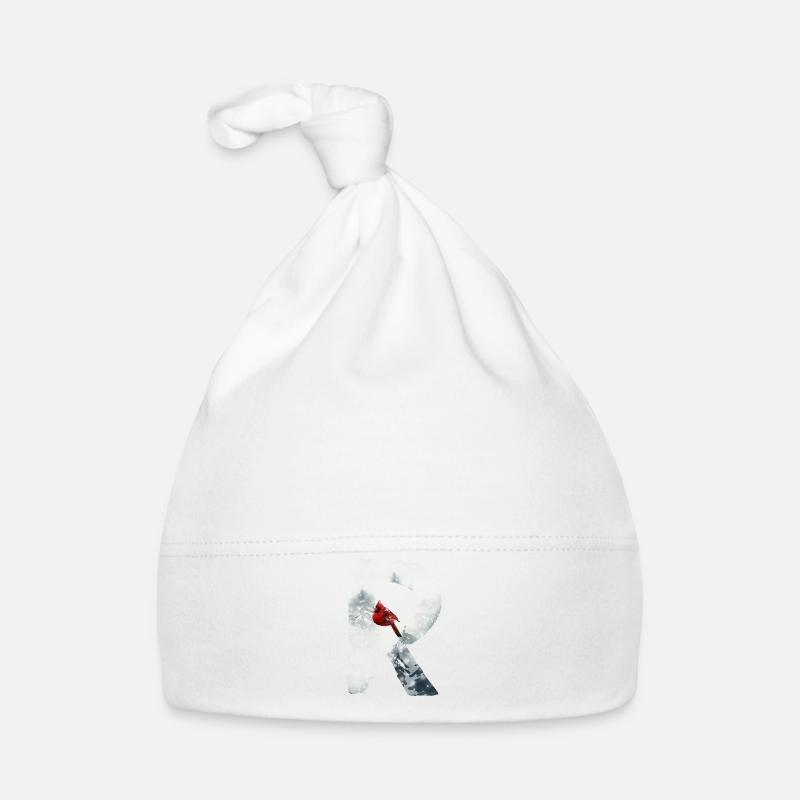 R – decorative character – winter Organic Baby Cap