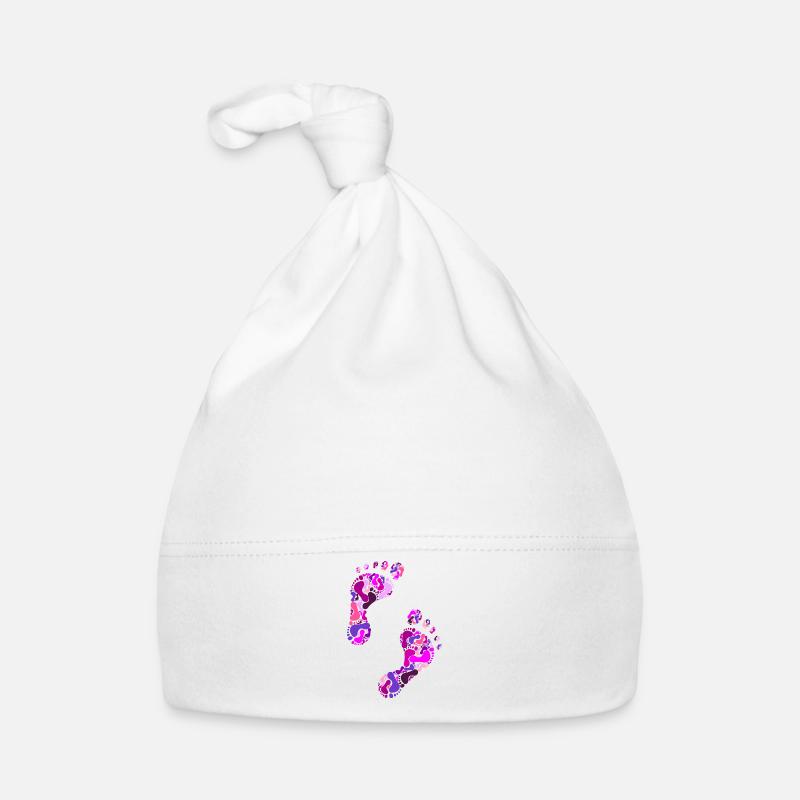 Footprints - Organic Baby Cap - white