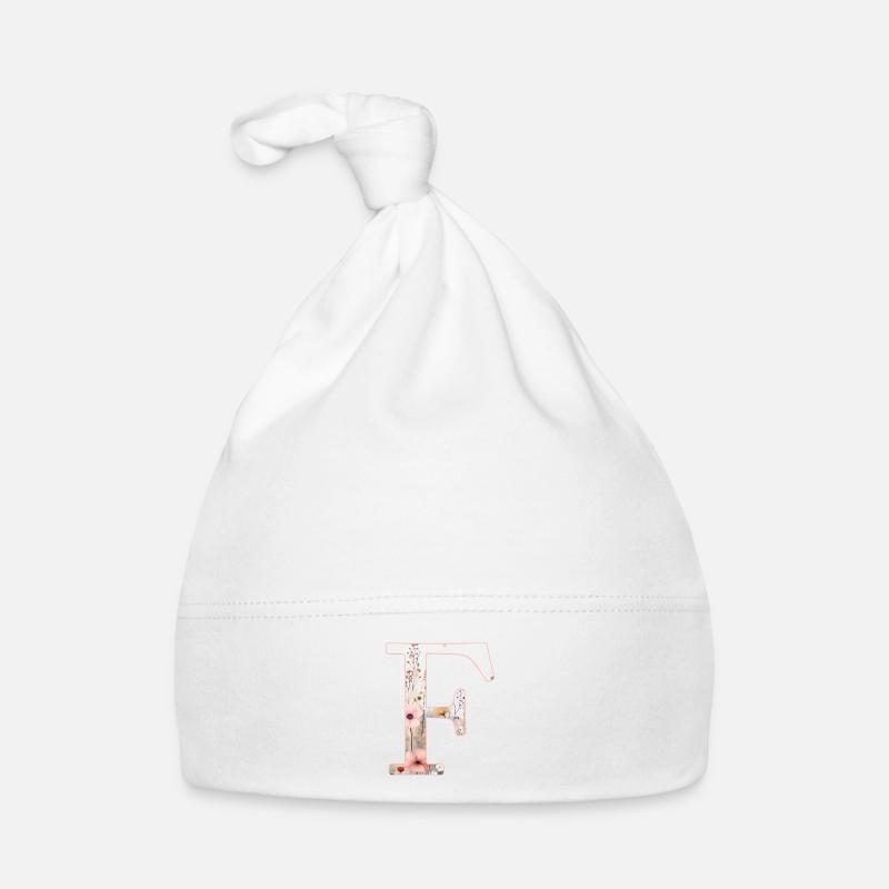 Personalisierbar Monogramm F Blumenmuster Baby Bio-Mütze