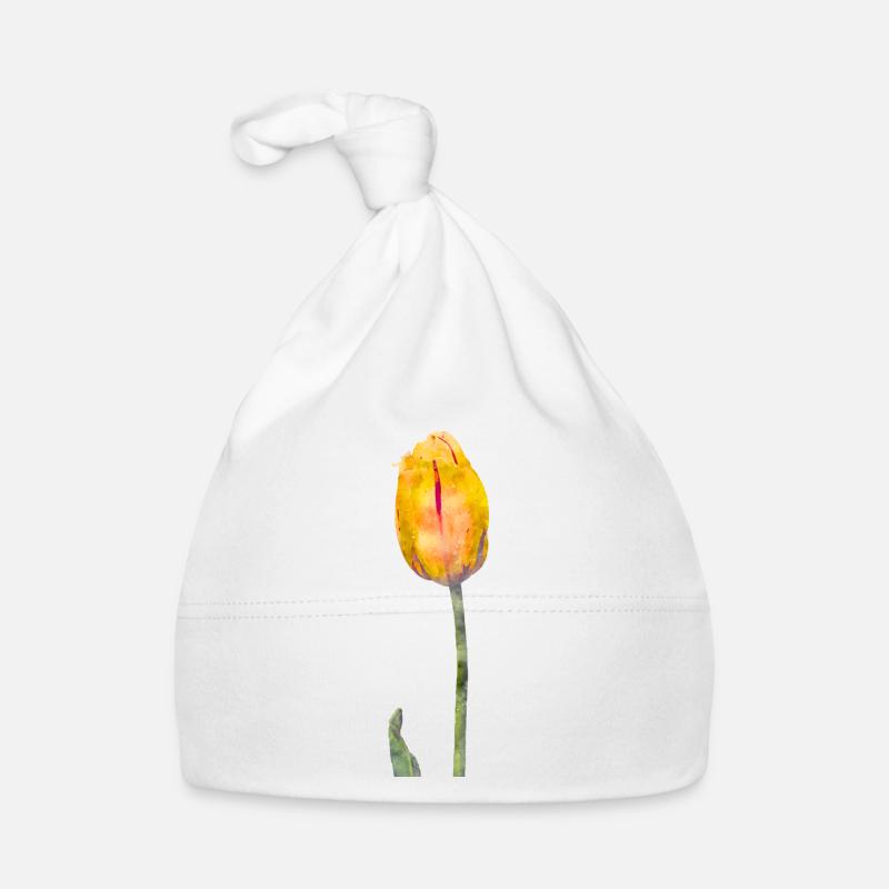 Couleurs d’eau fleurs printemps printemps tulipe Bonnet bio Bébé