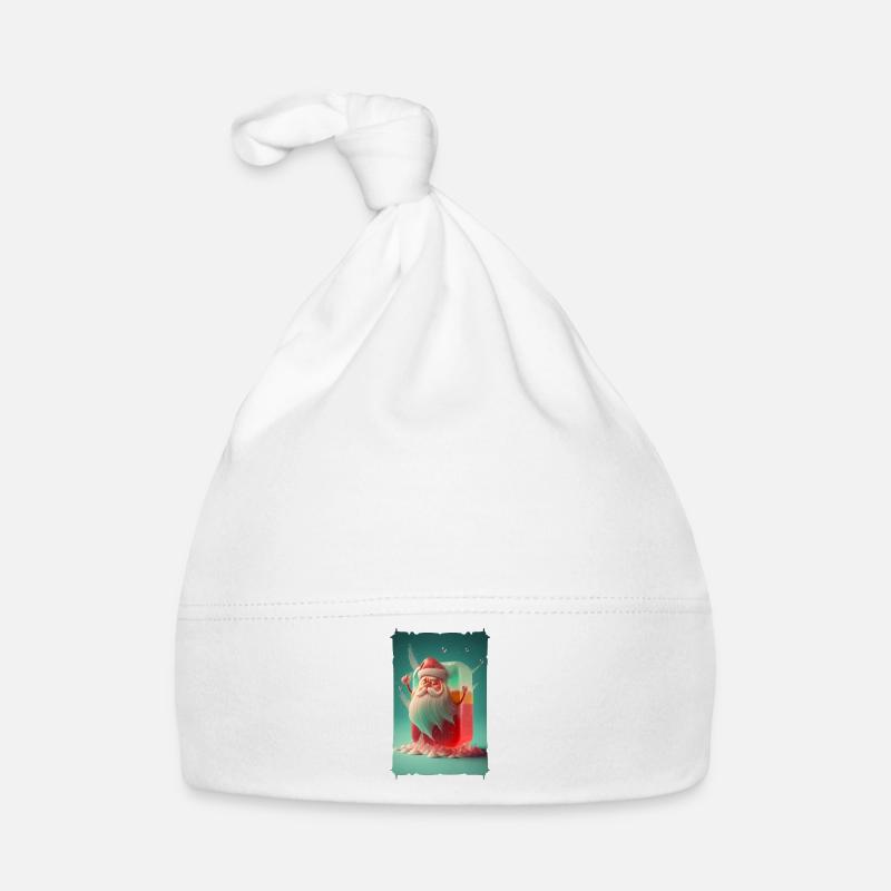 Père Noel en Gelée - Bonnet bio Bébé - blanc