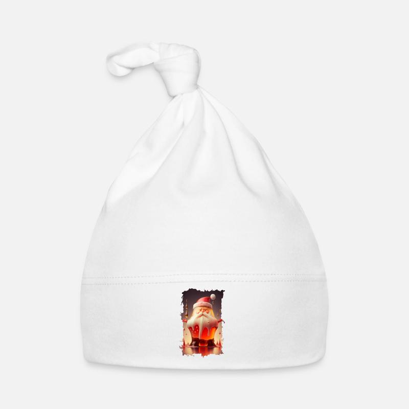 Père Noel en Gelée - Bonnet bio Bébé - blanc