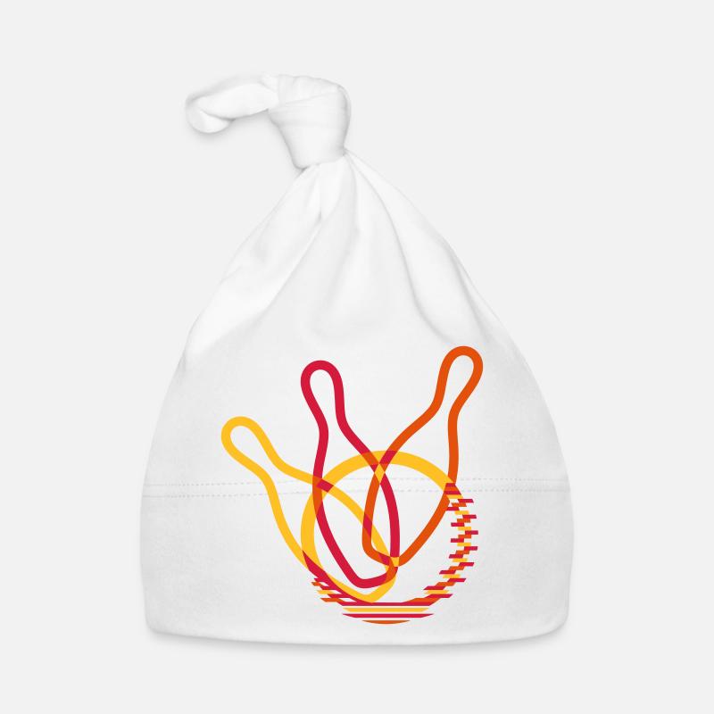 Design jeu de quilles - Bonnet bio Bébé - blanc