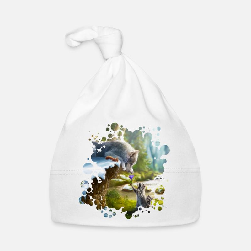 Freunde (Wolf & Waschbär) Baby Bio-Mütze