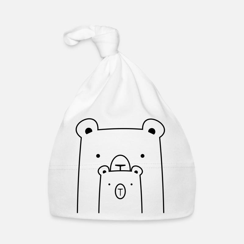 zwei Bären Bär Eisbär Braunbär I Geschenkidee Baby Bio-Mütze