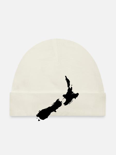 Neuseeland Karte - Baby Bio-Mütze - Weiß - Vorne