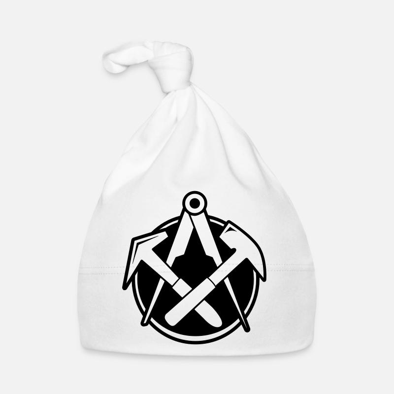 Dachdecker Logo, Zunftlogo - Baby Bio-Mütze - Weiß