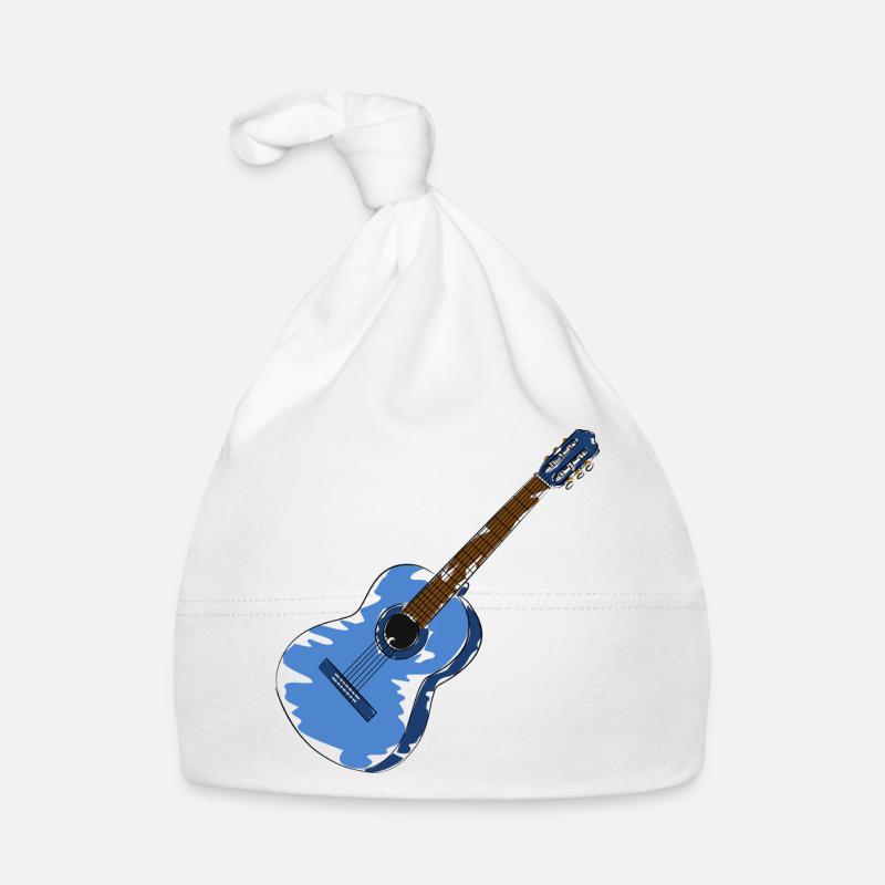 guitare - Bonnet bio Bébé - blanc
