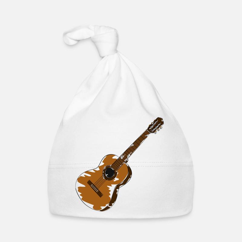 guitare - Bonnet bio Bébé - blanc