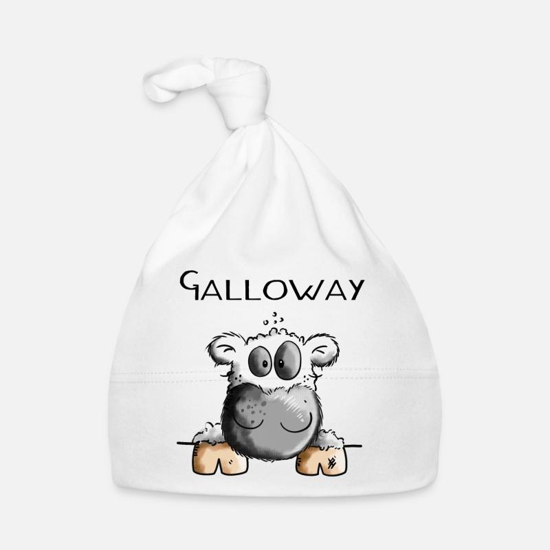 Galloway Rind - Kuh - Rinder - Kühe - Comic Baby Bio-Mütze
