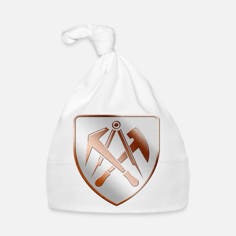 Dachdecker Wappen Schild in 3D Baby Bio-Mütze