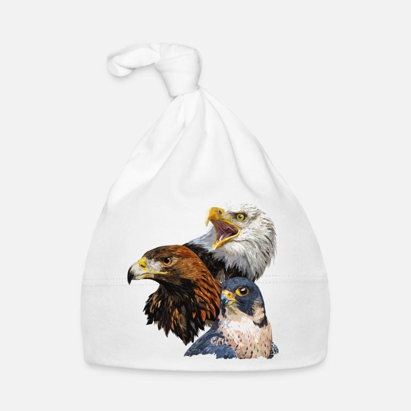 Bald Eagle, Golden Eagle and Peregrine Falcon Organic Baby Cap