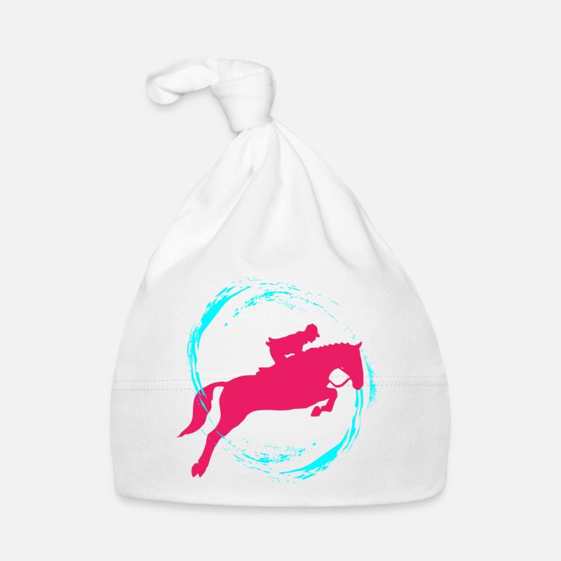 équitation - Bonnet bio Bébé - blanc