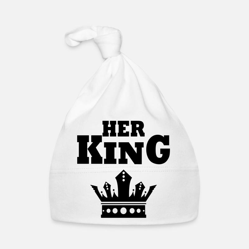 HER KING Valentine's Day - Organic Baby Cap - white