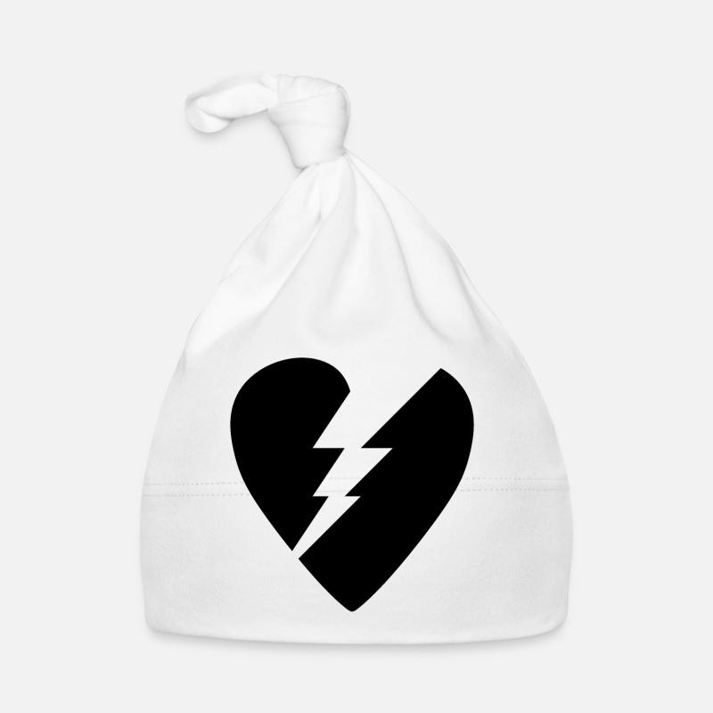 Black Broken Heart Organic Baby Cap